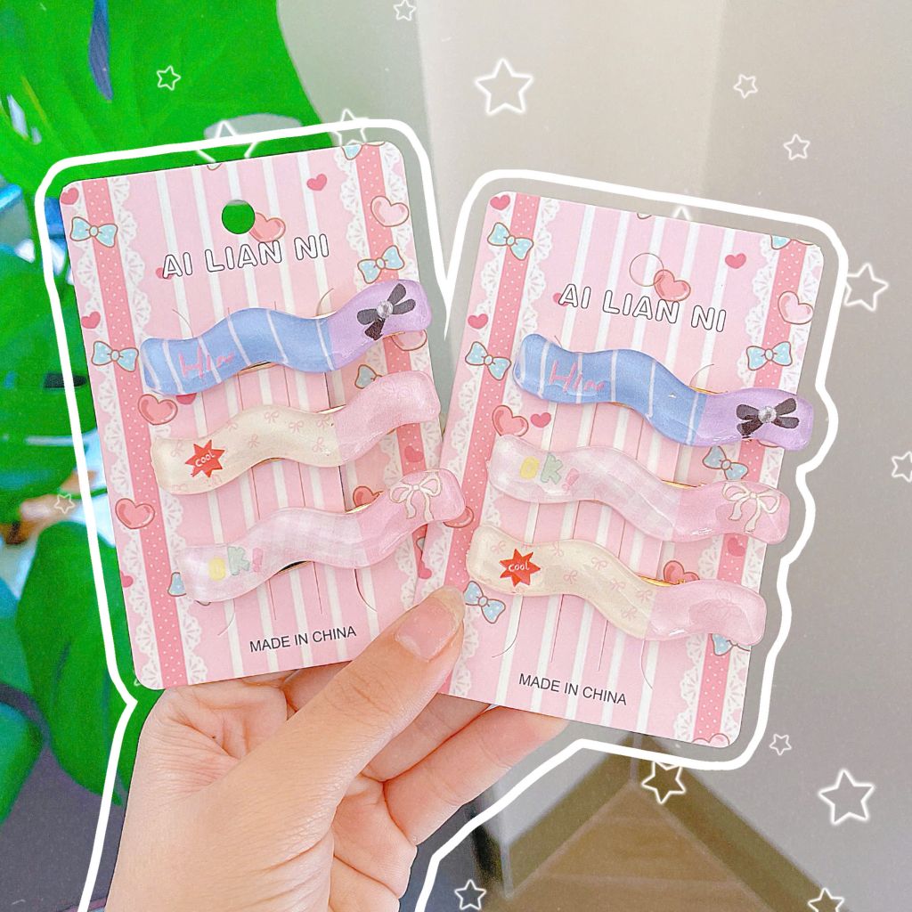 ** Set 3 kẹp mây lượn in thú