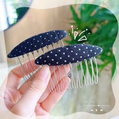 ** Kẹp xược bầu chấm bi trắng/đen