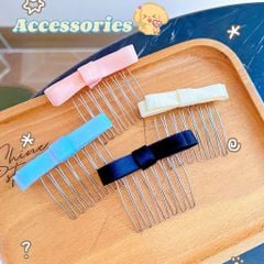 ** Kẹp xược nơ màu trơn pastel