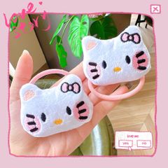** Cột tóc bông mặt kitty to
