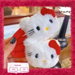 ** Kẹp tách bông mặt Kitty nơ đỏ cute