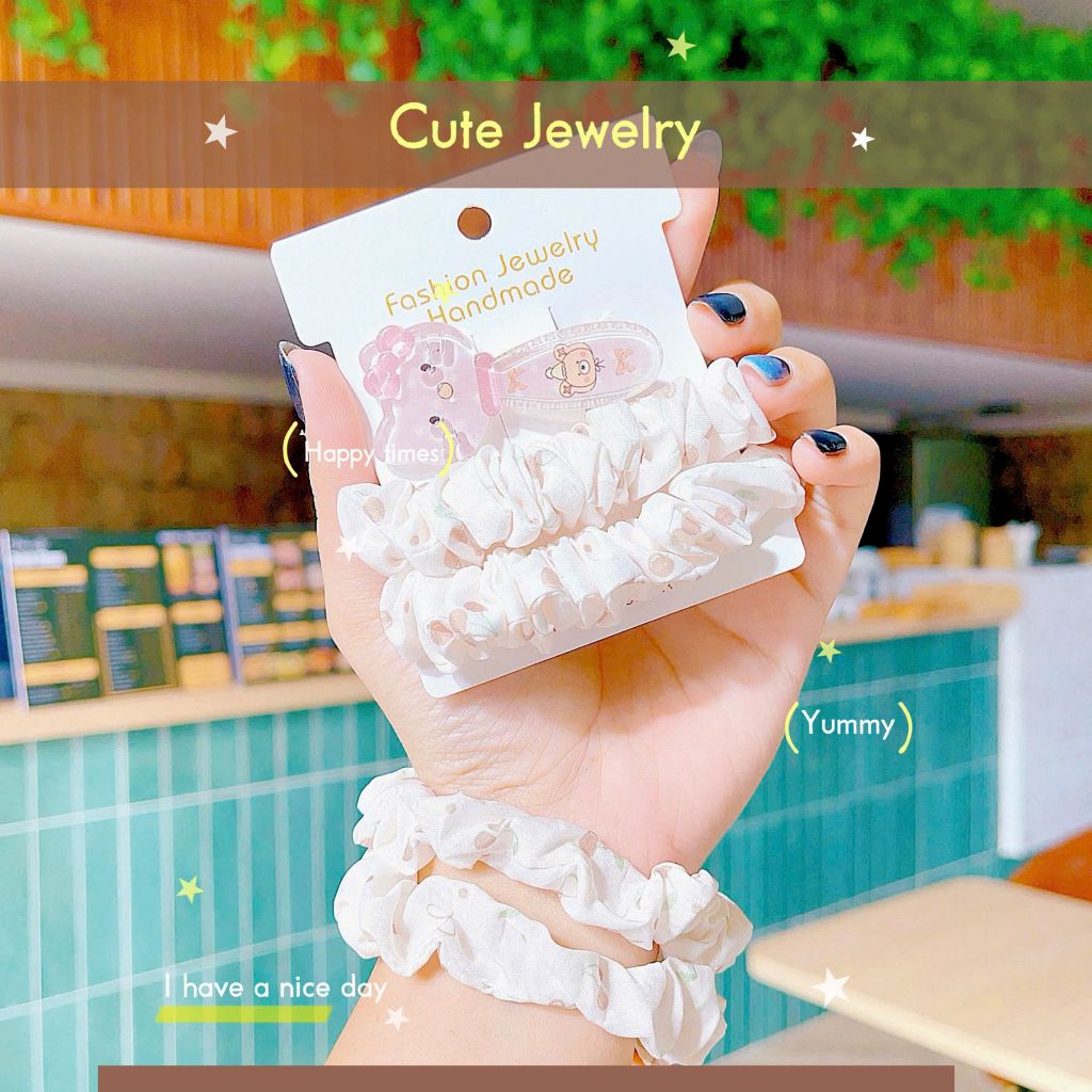 ** Set 3 món kitty tone nâu (2 chun 1 kẹp)