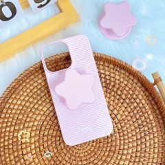 ** Ốp iPhone 16 Pro Max lưng cứng viền cứng magsafe sọc ngang kèm pop sao