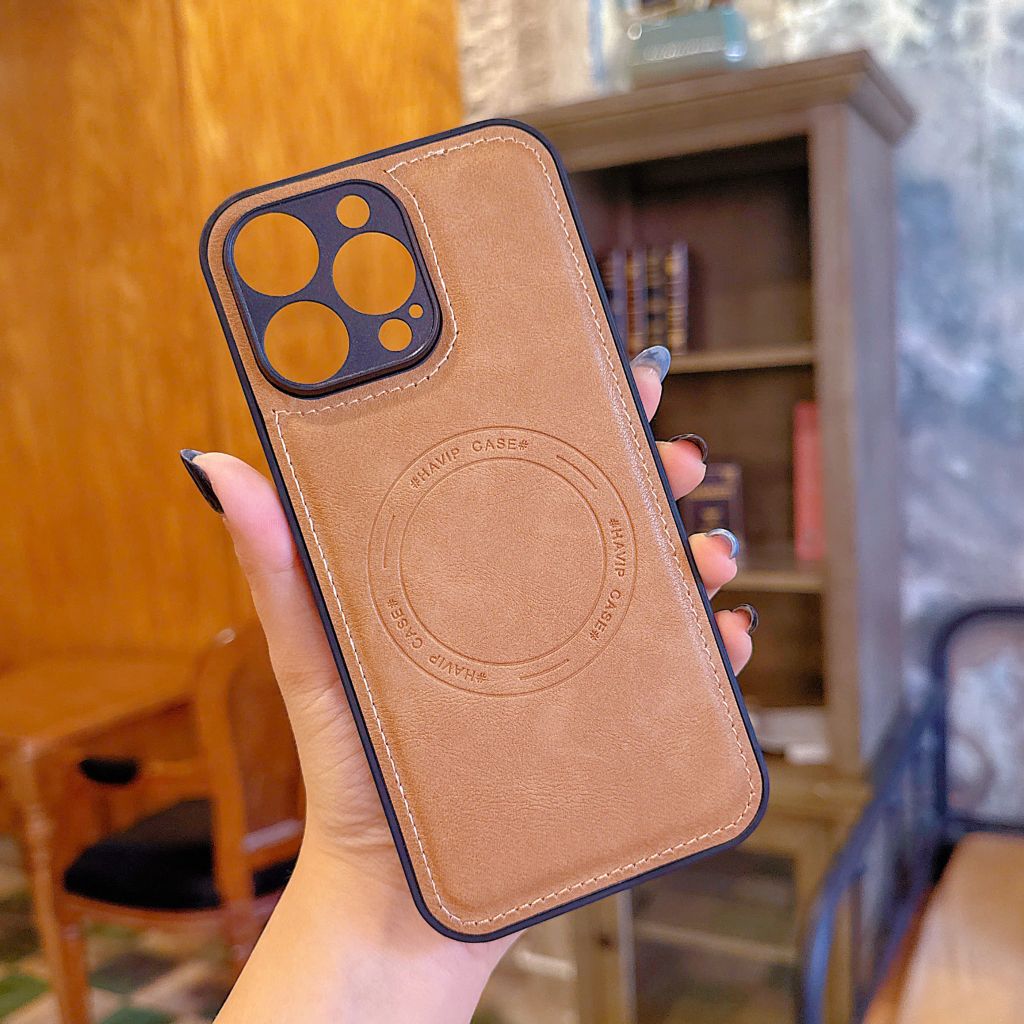 ** Ốp iPhone 16 Pro Max giả da may viền Havip case