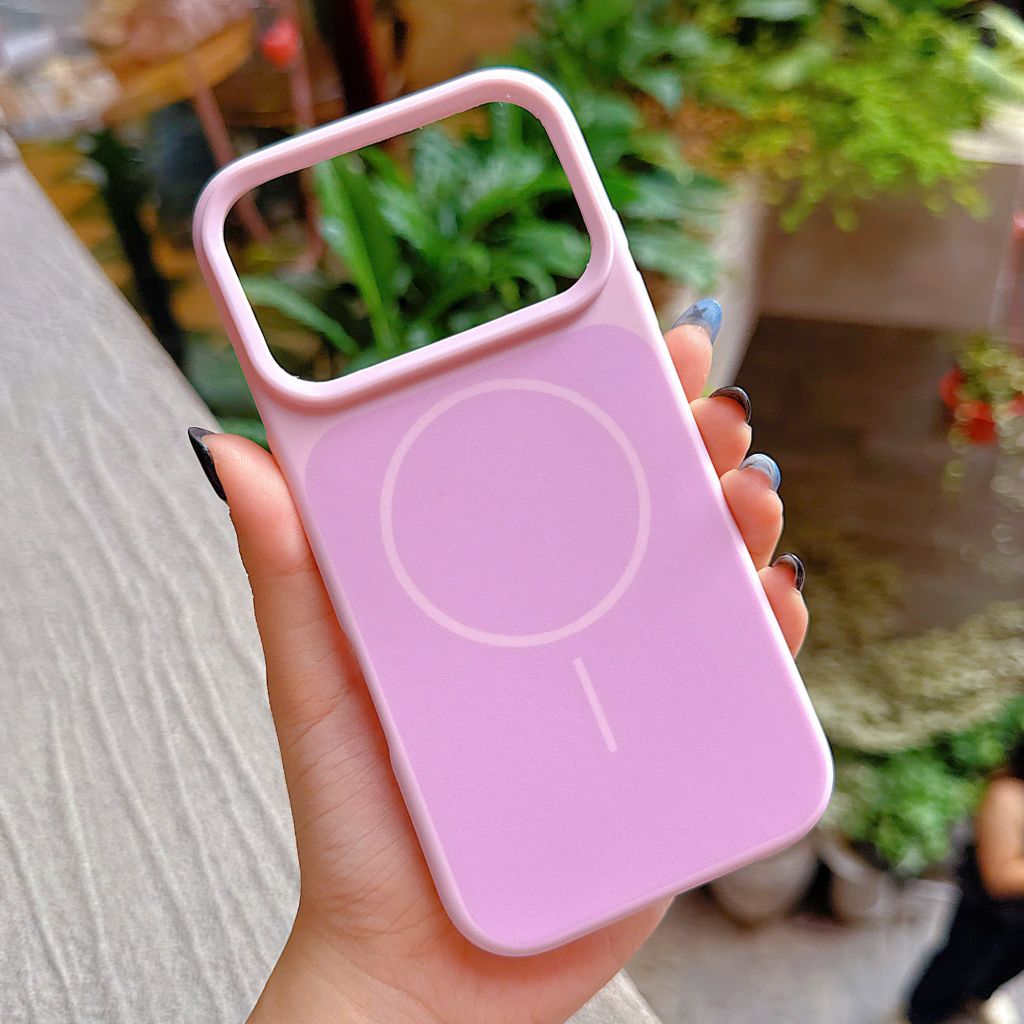 Ốp iPhone 17 Pro dẻo candy vuông giả magsafe