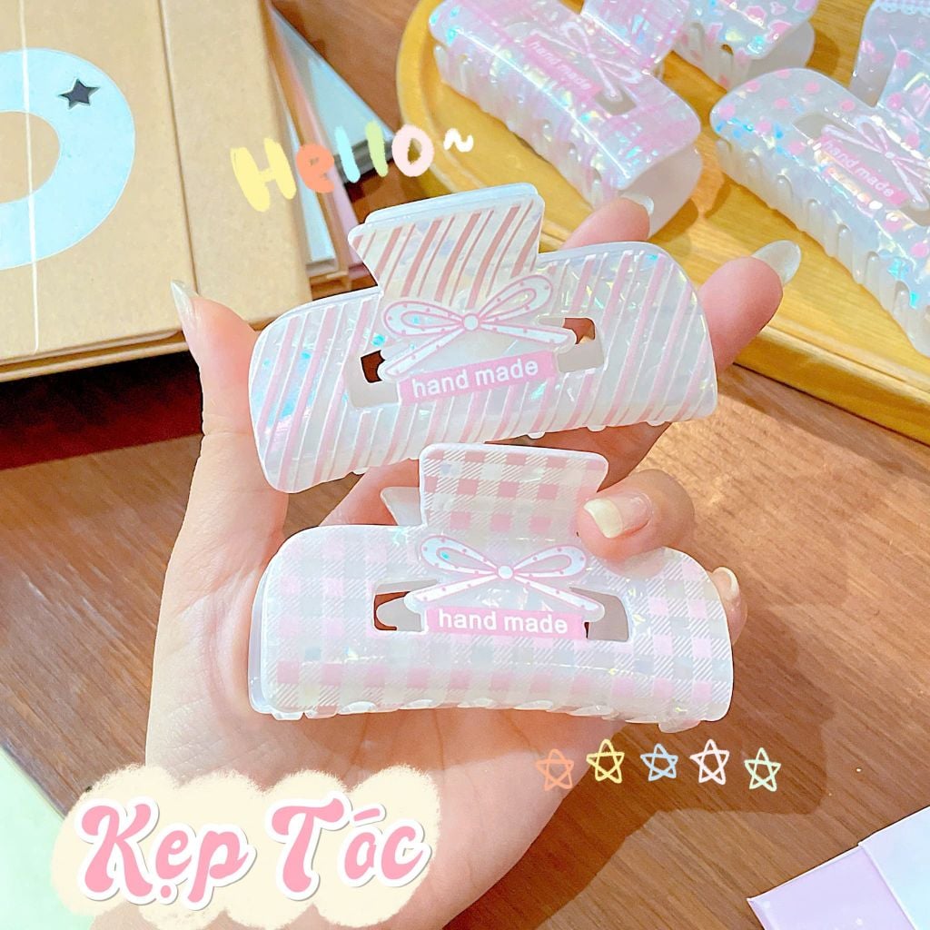 ** Kẹp càng cua xà cừ thạch Nơ hình vuông Bầu