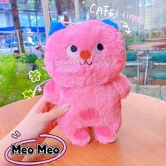 ** GẤU BÔNG MÈO ĐỐM HỒNG 25CM