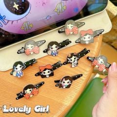** Set 2 kẹp tóc mái hình cô gái mắt to