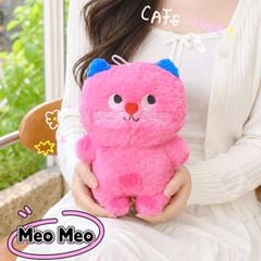 ** GẤU BÔNG MÈO ĐỐM HỒNG 25CM