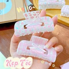 ** Kẹp càng cua xà cừ thạch Nơ hình vuông Bầu