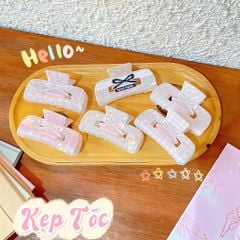 ** Kẹp càng cua xà cừ thạch Nơ hình vuông Bầu