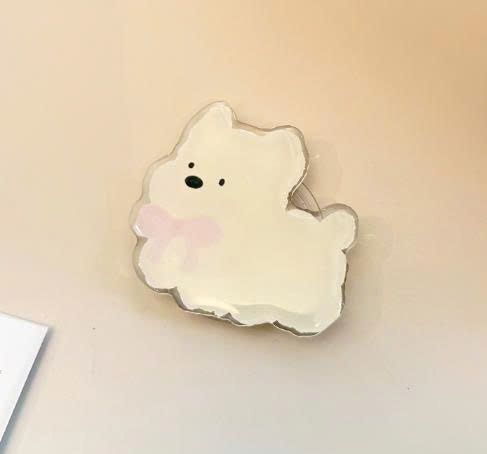 ** Popsocket cún trắng nơ hồng