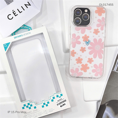 ** Ốp IP 15 Pro Max Dfans lưng hoa viền dẻo