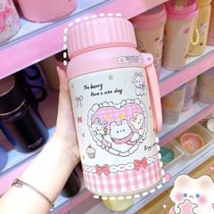 ** Bình giữ nhiệt Rabit Thỏ cute tone hồng 1000ml
