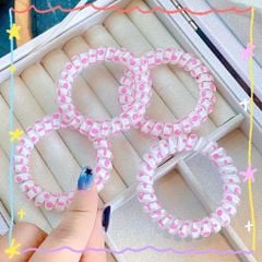** Set 2 cột tóc lò xo chấm bi màu