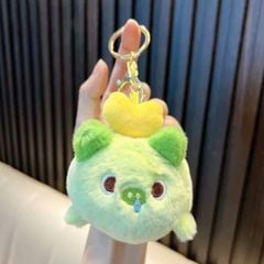 ** Móc khóa bông heo ú cute tim rút dây thều
