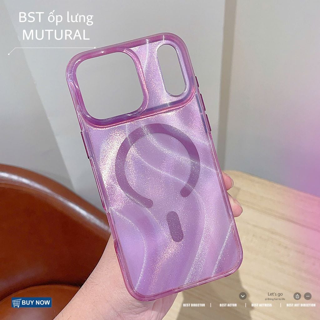 [C] ** Ốp iPhone 17 Pro Max/18 Pro Max Mutural Glow ánh kim tuyến magsafe
