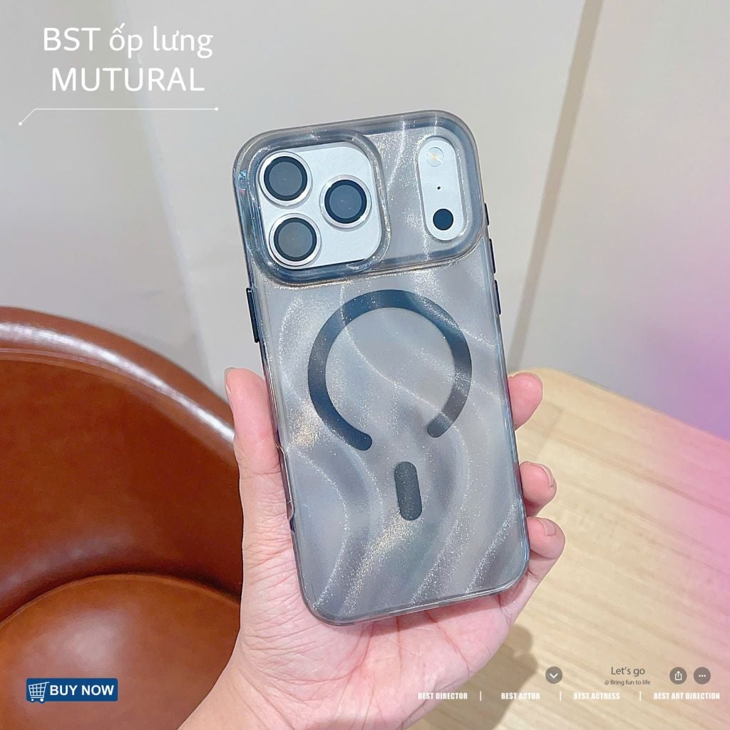 [C] ** Ốp iPhone 17 Pro Max/18 Pro Max Mutural Glow ánh kim tuyến magsafe