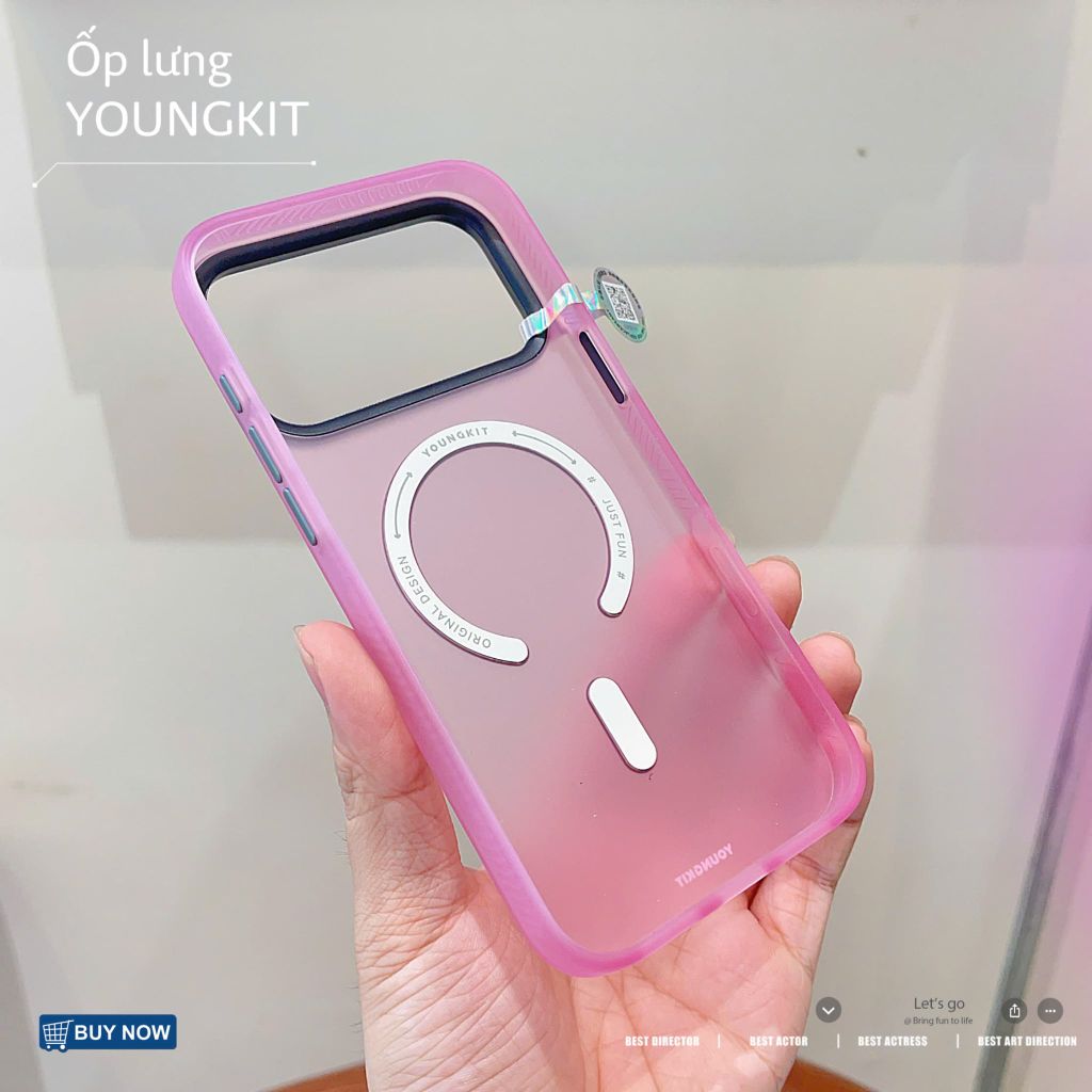 ** Ốp iPhone 17 Pro Max Youngkit lưng nhám magsafe viền dẻo