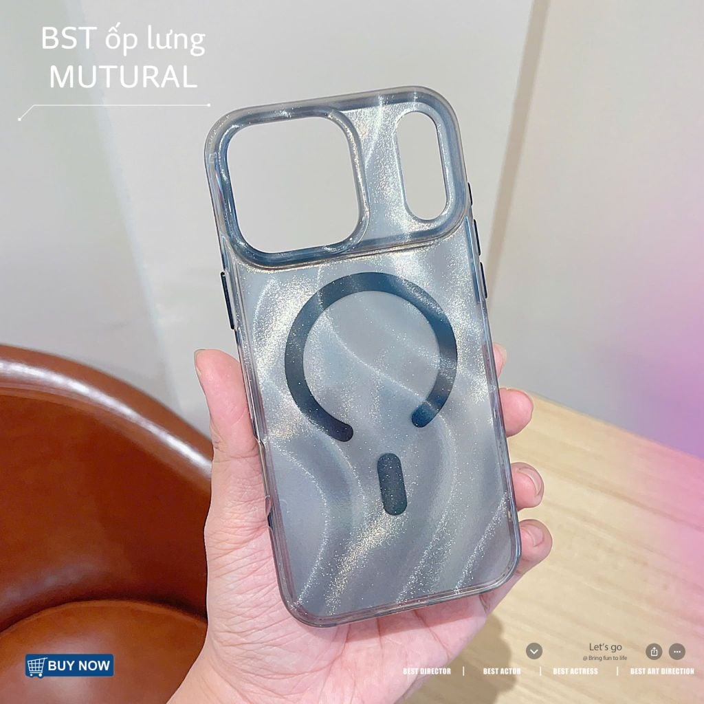 [C] ** Ốp iPhone 17 Pro Max/18 Pro Max Mutural Glow ánh kim tuyến magsafe