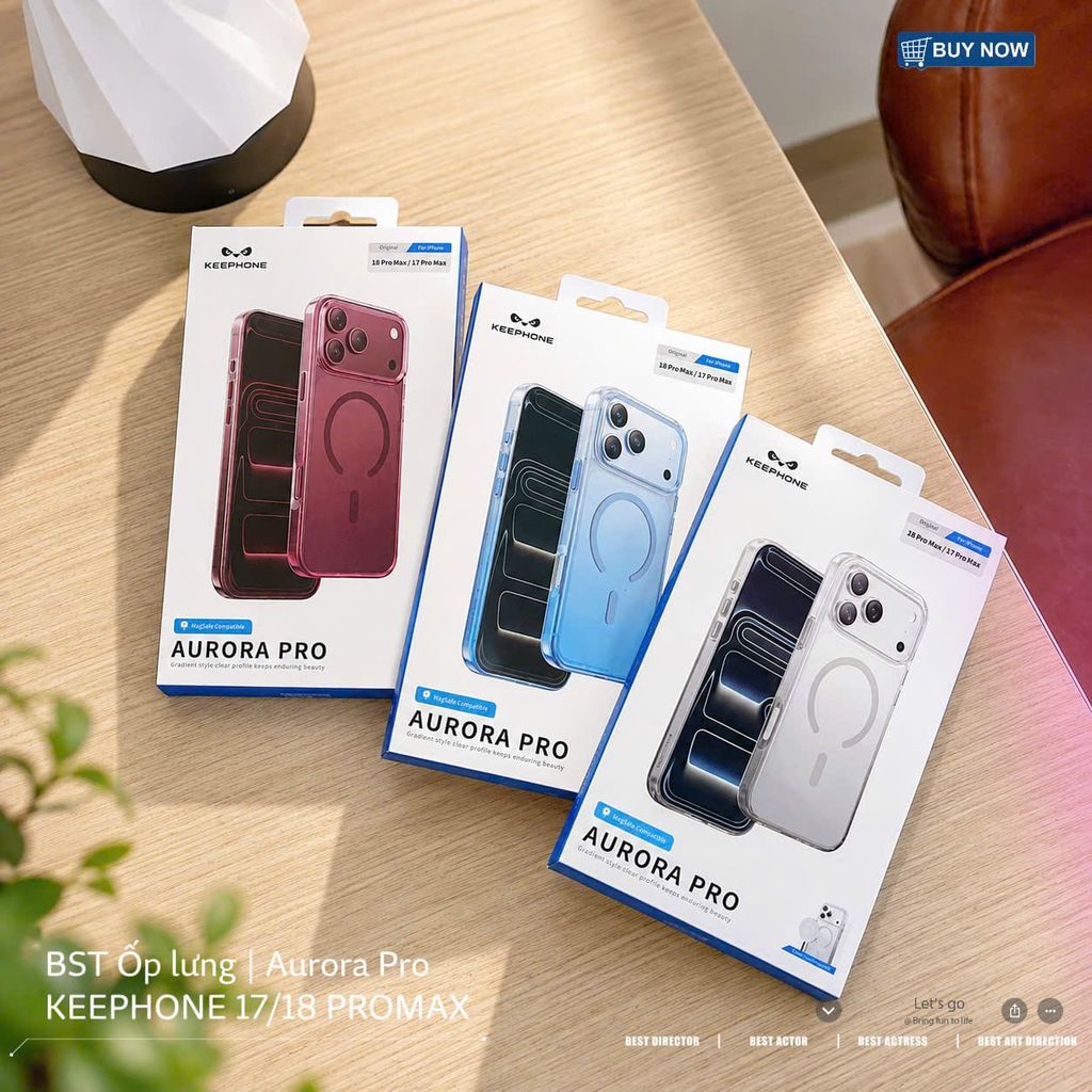[C] ** Ốp iPhone 17 Pro Max/18 Pro Max KEEPHONE Aurora Pro magsafe loang màu