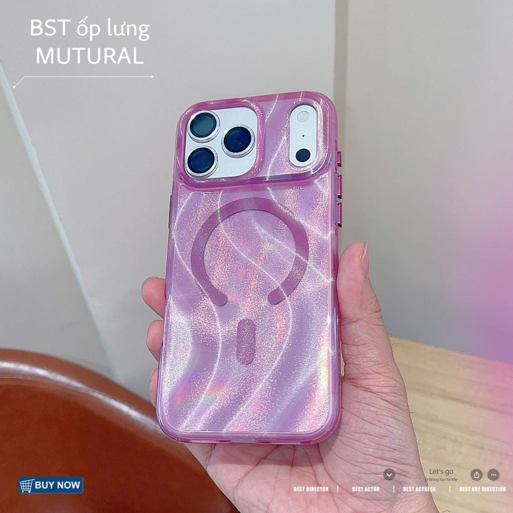 [C] ** Ốp iPhone 17 Pro Max/18 Pro Max Mutural Glow ánh kim tuyến magsafe