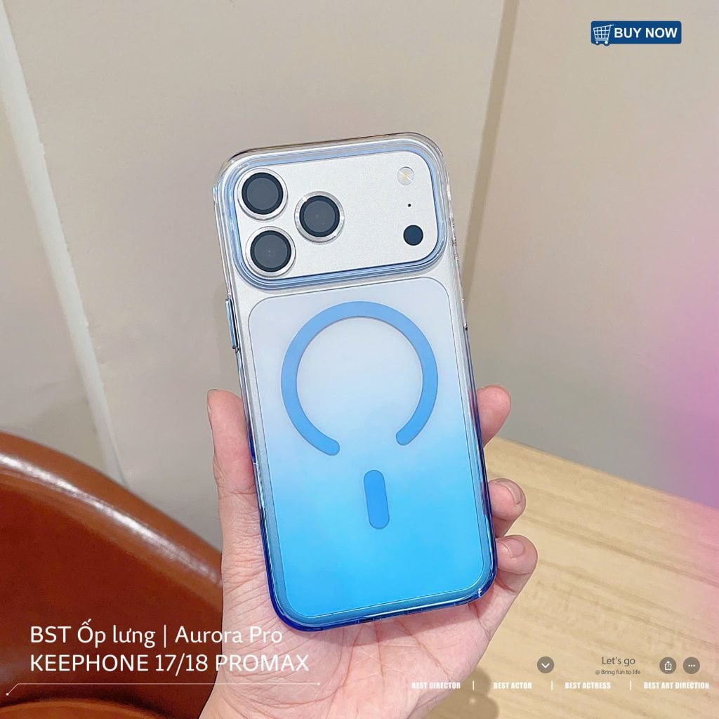 [C] ** Ốp iPhone 17 Pro Max/18 Pro Max KEEPHONE Aurora Pro magsafe loang màu
