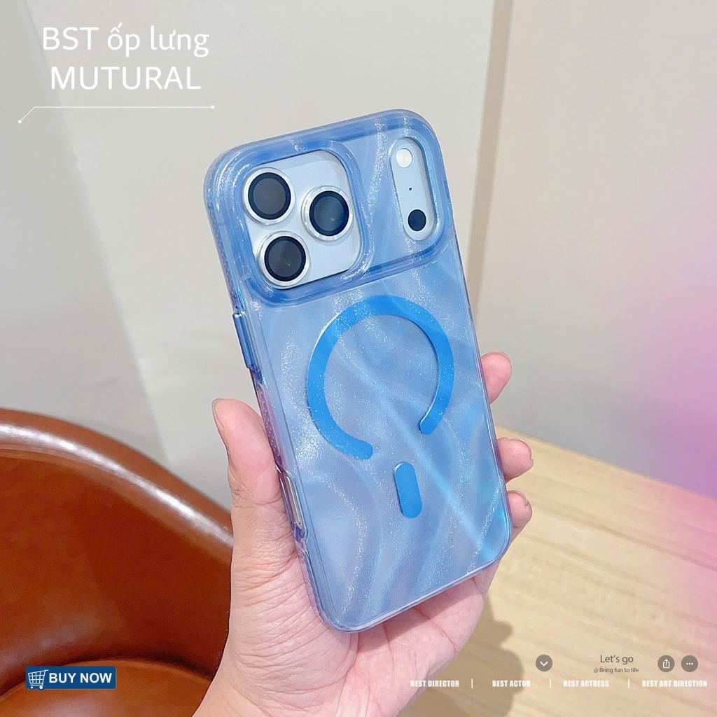 [C] ** Ốp iPhone 17 Pro Max/18 Pro Max Mutural Glow ánh kim tuyến magsafe