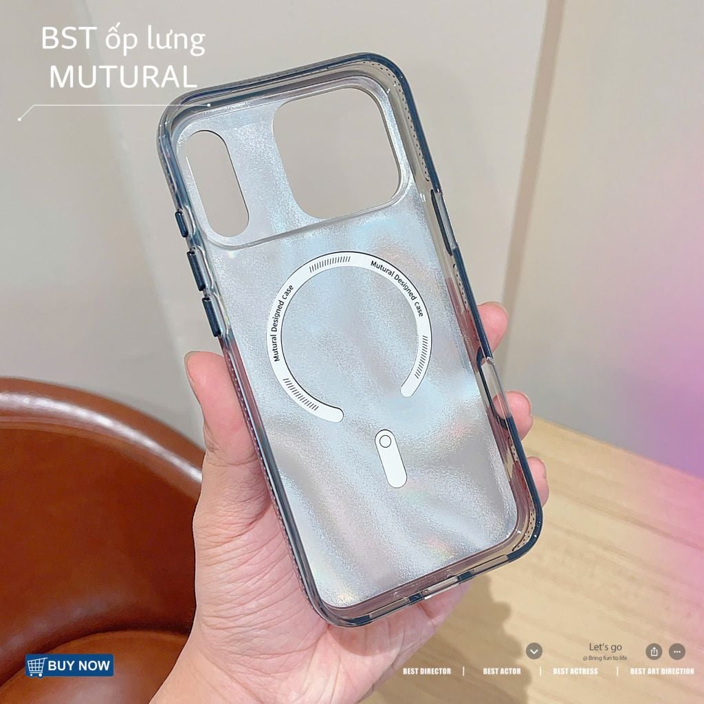 [C] ** Ốp iPhone 17 Pro Max/18 Pro Max Mutural Glow ánh kim tuyến magsafe