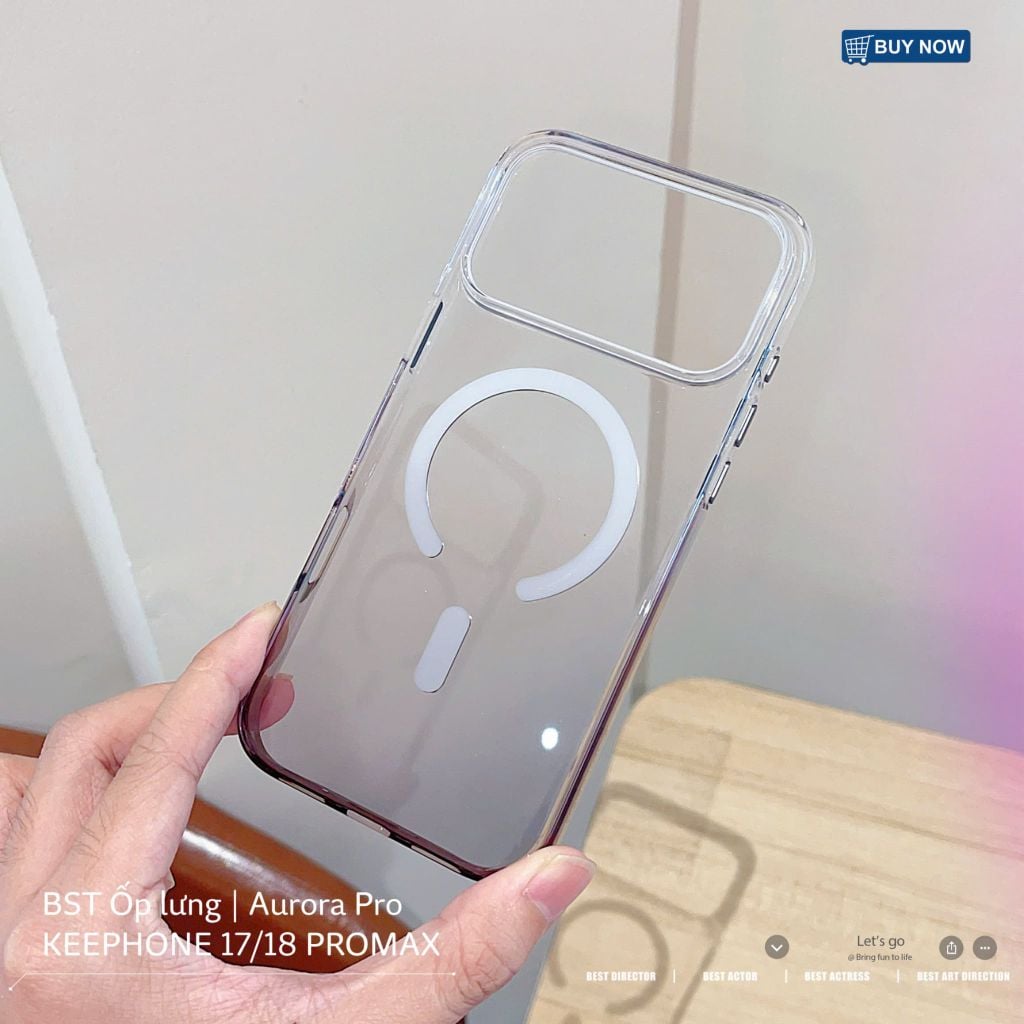 [C] ** Ốp iPhone 17 Pro Max/18 Pro Max KEEPHONE Aurora Pro magsafe loang màu