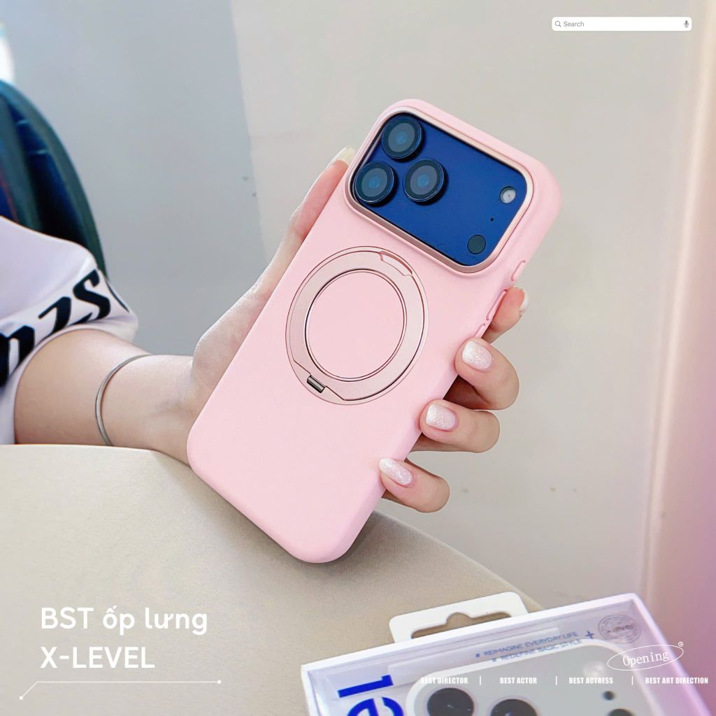 [C] ** Ốp iPhone 17 Pro Max X-Level Macaron Silicon kệ xoay magsafe