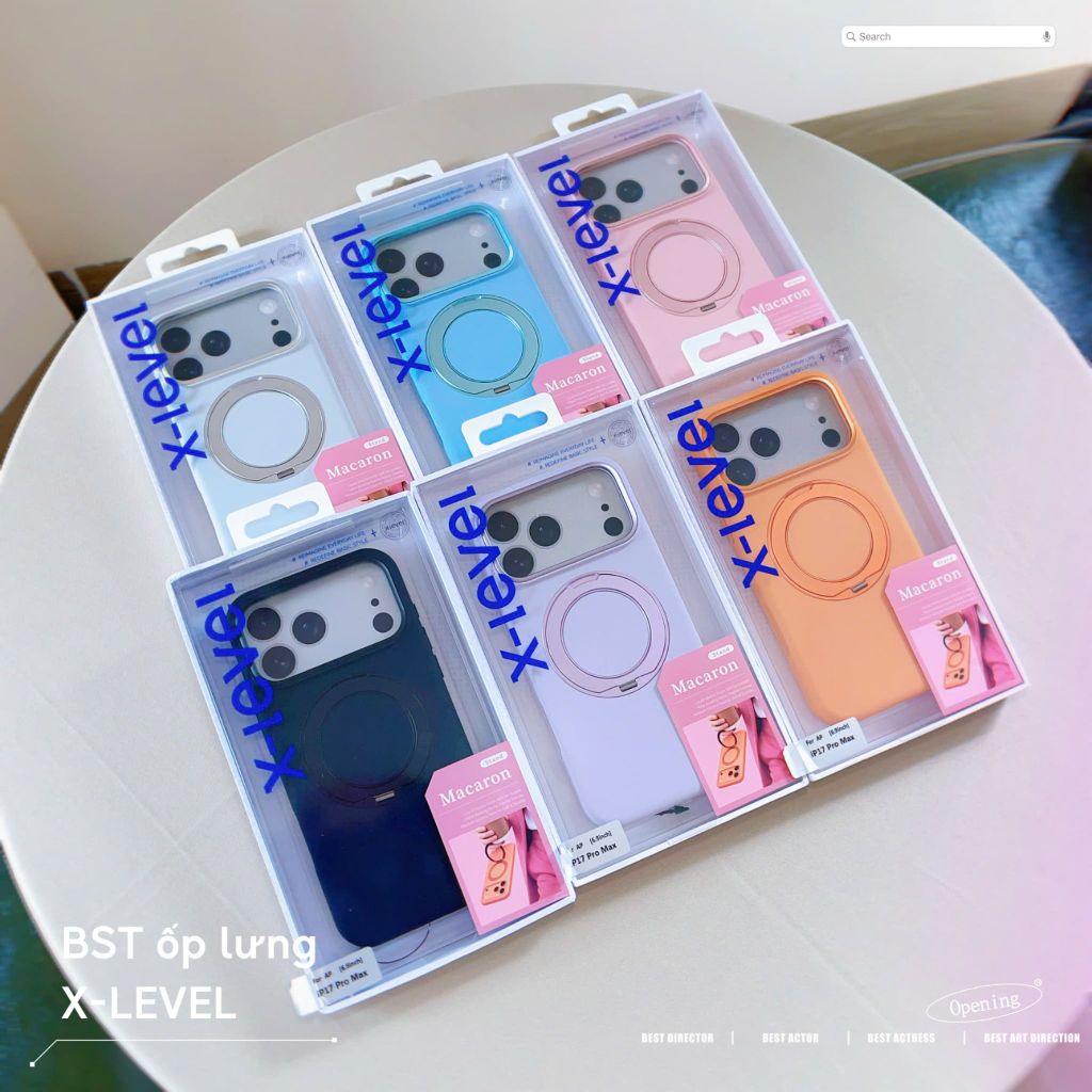 [C] ** Ốp iPhone 17 Pro Max X-Level Macaron Silicon kệ xoay magsafe