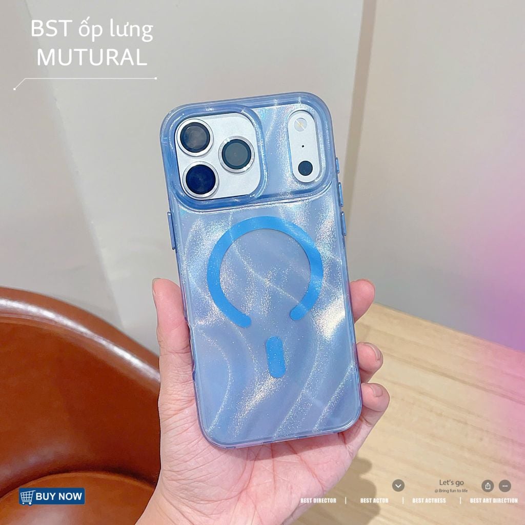 [C] ** Ốp iPhone 17 Pro Max/18 Pro Max Mutural Glow ánh kim tuyến magsafe