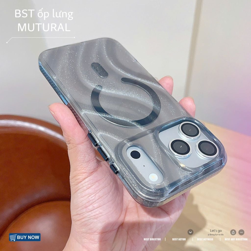 [C] ** Ốp iPhone 17 Pro Max/18 Pro Max Mutural Glow ánh kim tuyến magsafe