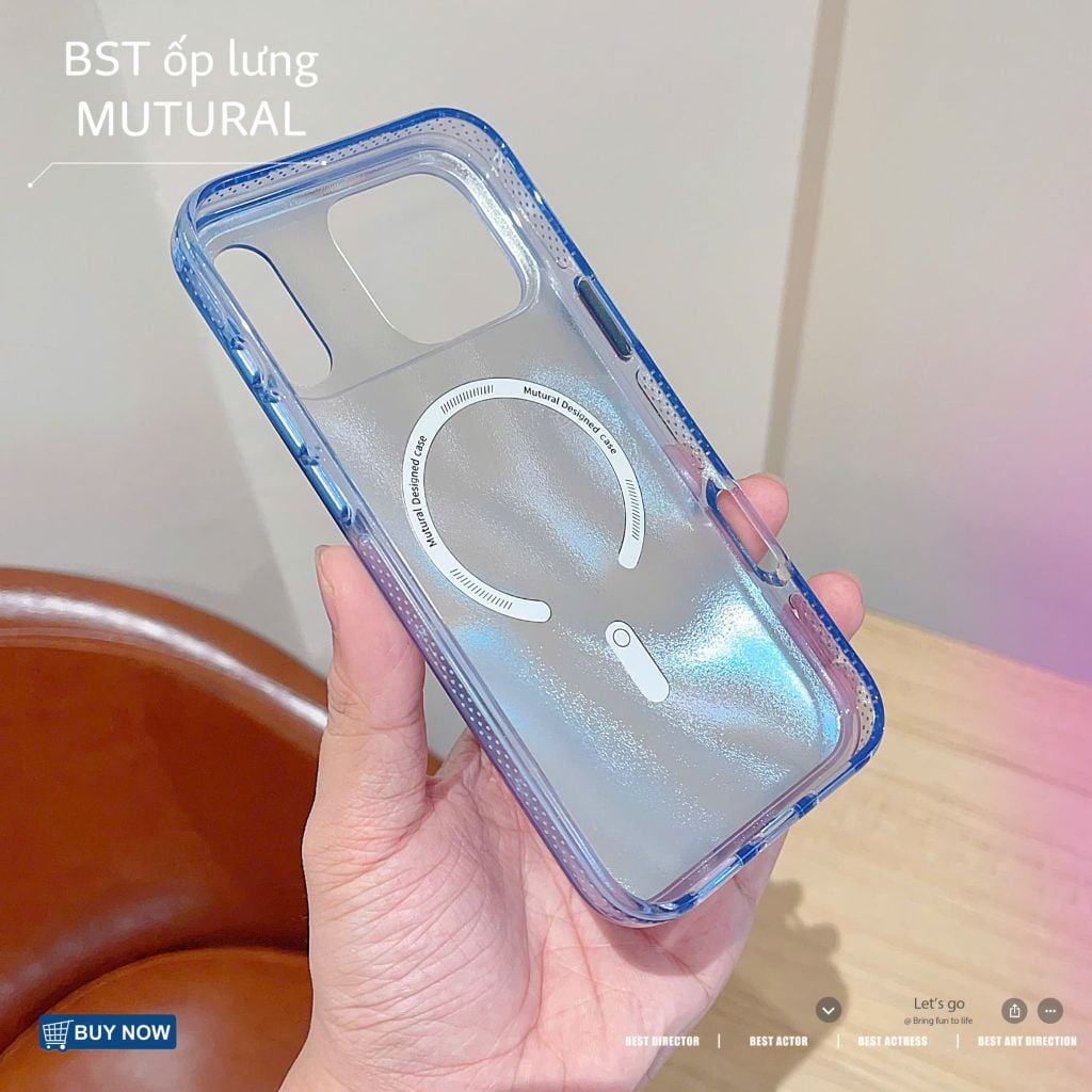 [C] ** Ốp iPhone 17 Pro Max/18 Pro Max Mutural Glow ánh kim tuyến magsafe