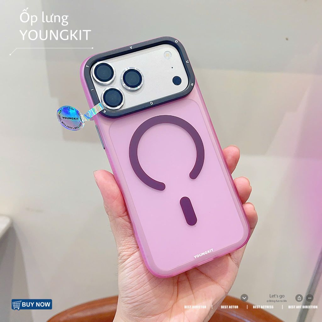 ** Ốp iPhone 17 Pro Max Youngkit lưng nhám magsafe viền dẻo