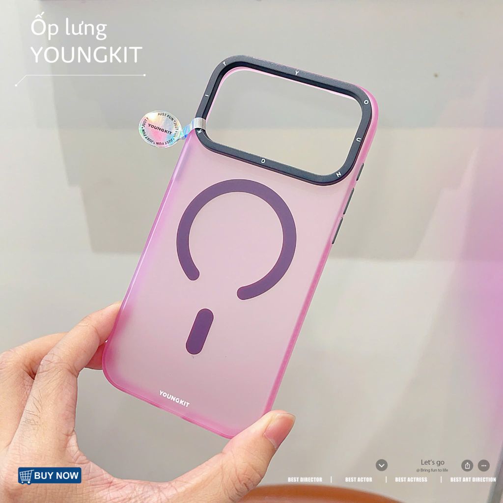 ** Ốp iPhone 17 Pro Max Youngkit lưng nhám magsafe viền dẻo
