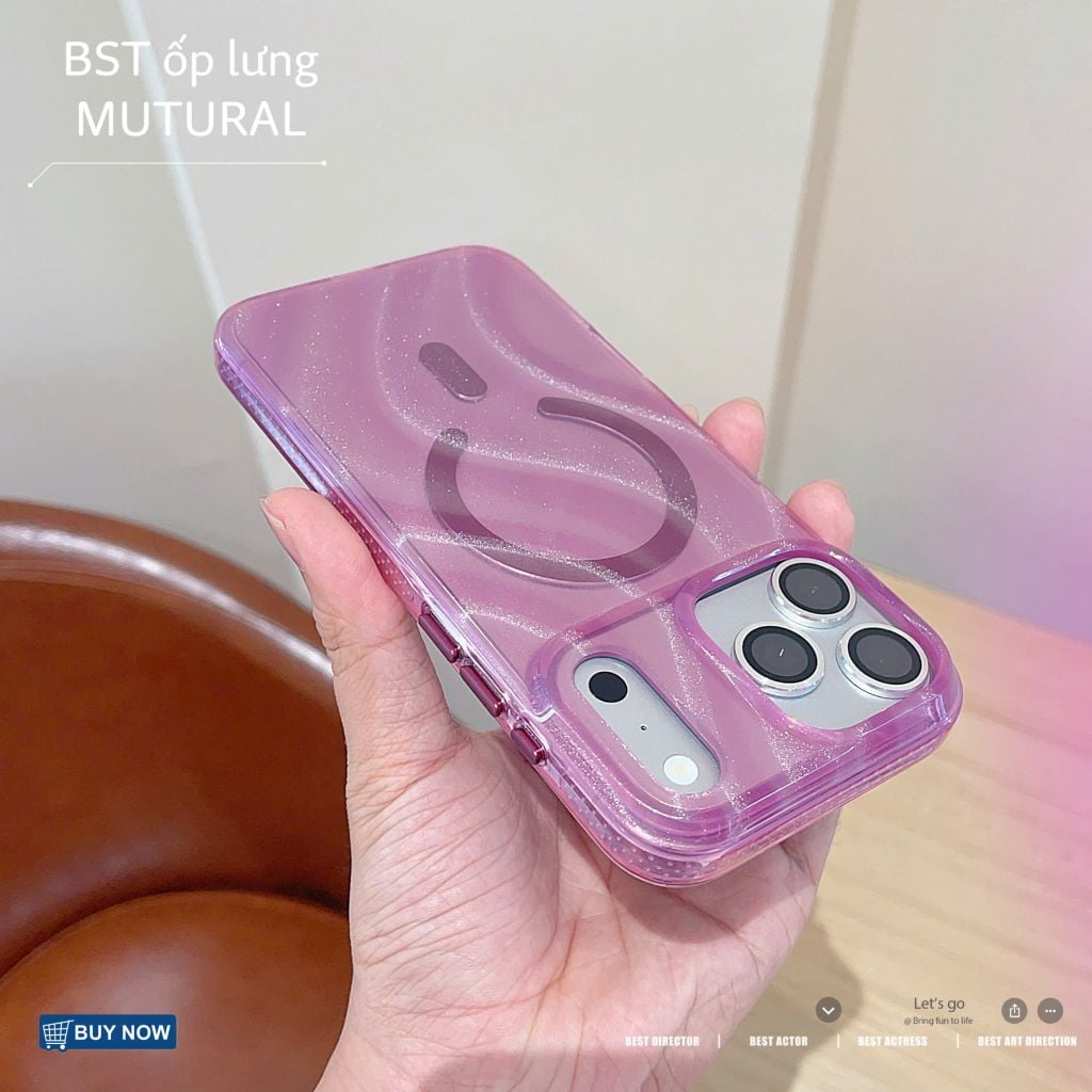 [C] ** Ốp iPhone 17 Pro Max/18 Pro Max Mutural Glow ánh kim tuyến magsafe