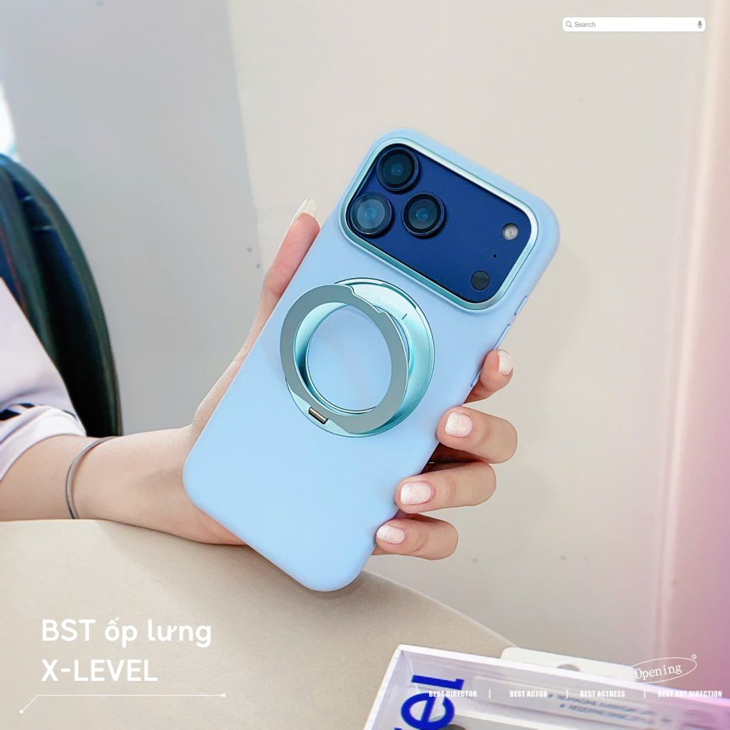 [C] ** Ốp iPhone 17 Pro Max X-Level Macaron Silicon kệ xoay magsafe