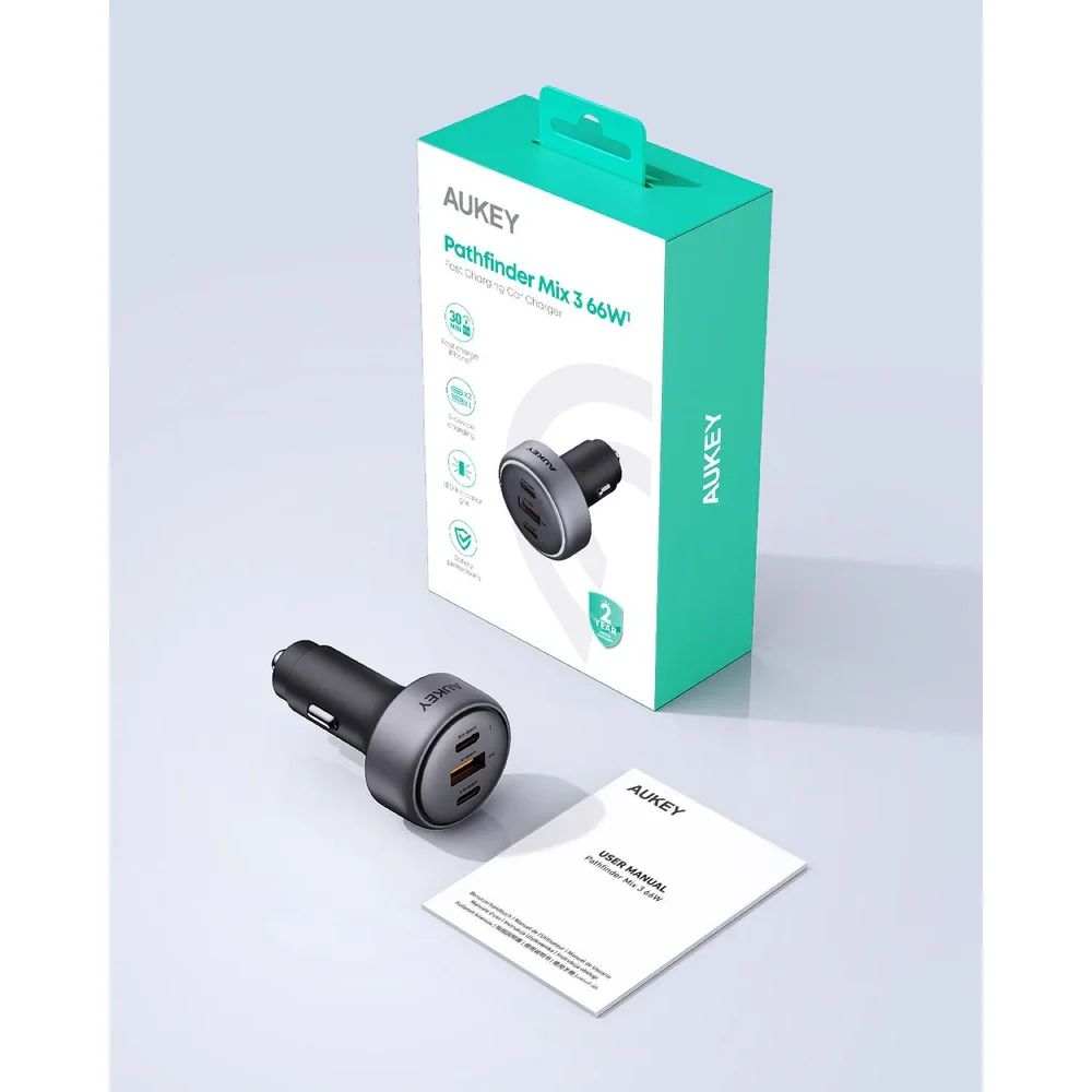 [C] ** Sạc xe hơi Aukey CC-P1 1U 2C 66W