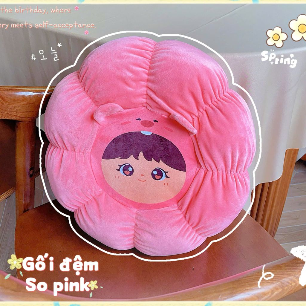 ** Đệm ngồi bệt hình bí Lena hồng