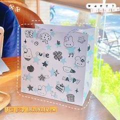 ** Túi quà hình thỏ đen ngôi sao Happy 18x18x12 cm