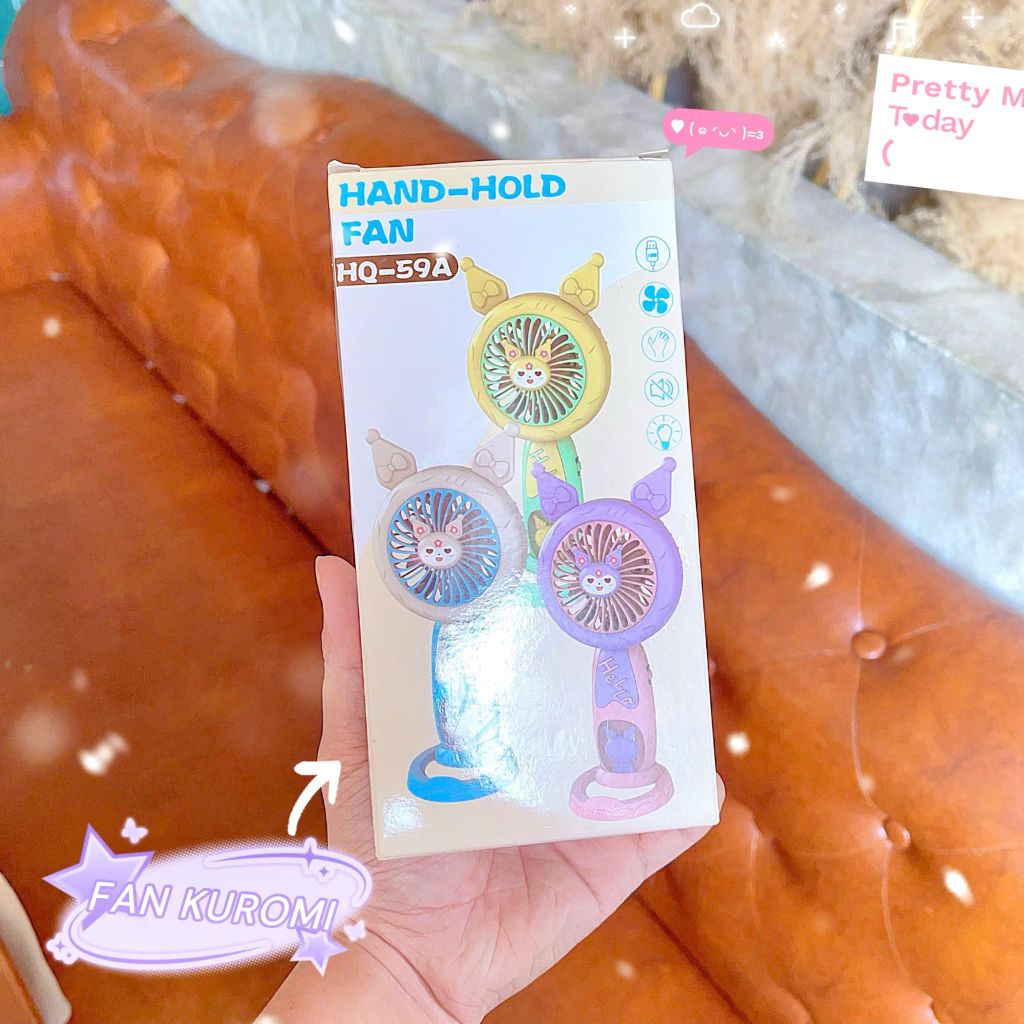 ** Quạt cầm tay Hand hold fan 2 tai kuromi HQ-59A