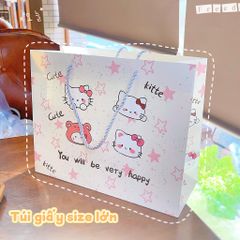 ** Túi quà hình 4 mèo Kitty cute 30x24x12 cm