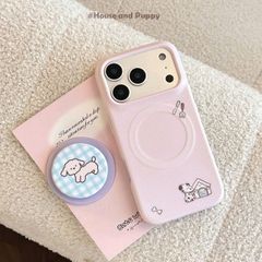 ** Ốp iPhone 17 Pro Max lưng cứng magsafe hồng chó đóm Dalmatian