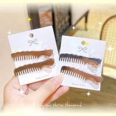 ** Set 2 kẹp hình lược màu Bạc