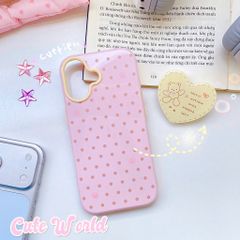 ** Ốp iPhone 17 dẻo chấm bi chân mèo kèm pop trái tim