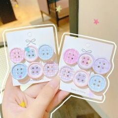 ** Set 2 kẹp Khuy áo trơn tone tím/xd