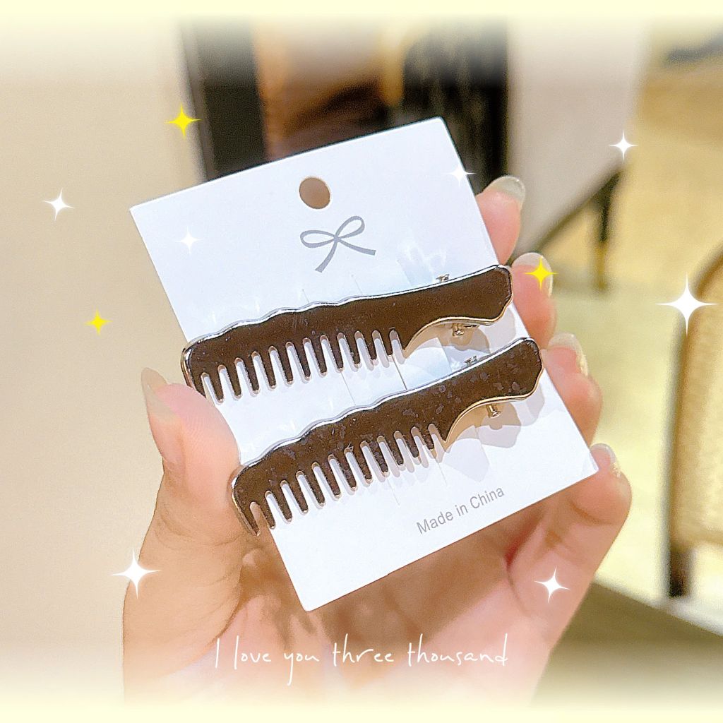 ** Set 2 kẹp hình lược màu Bạc
