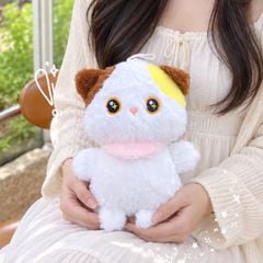 ** GẤU BÔNG MÈO TAM THỂ YẾM HỒNG 25CM